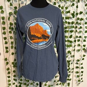 Fruit of the Loom Blue Long Sleeve Tee